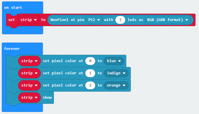 Code neopixel individual